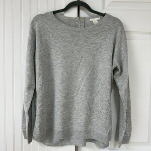 H&M Conscious Wool Blend Zip Back Gray Long Sleeve Sweater - Size Small